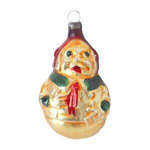 Vintage Mercury Glass Clown Christmas Tree Ornament 1960s